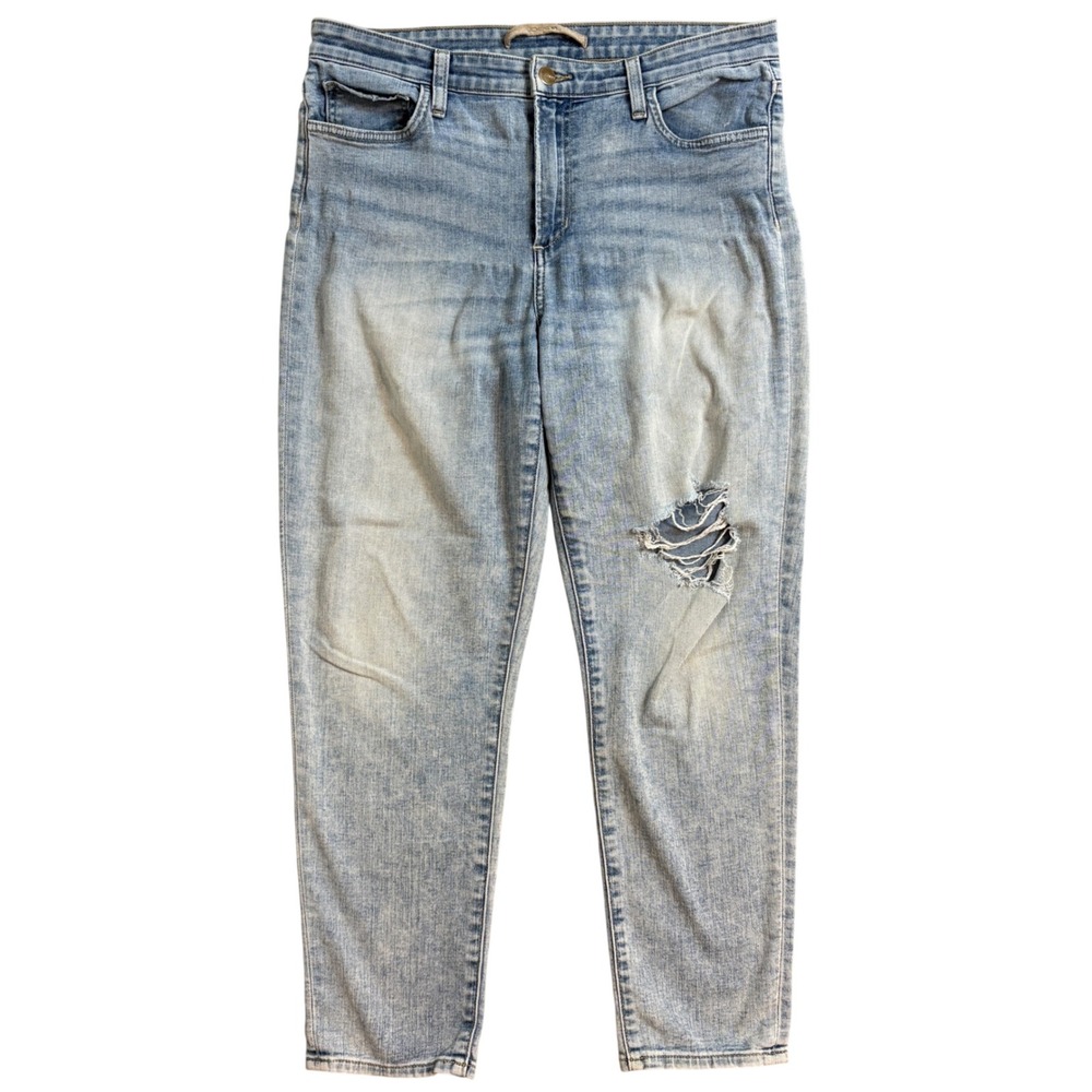 Joe's Jeans The Icon Mid Rise Skinny Crop Light Wash Distressed Jeans 31